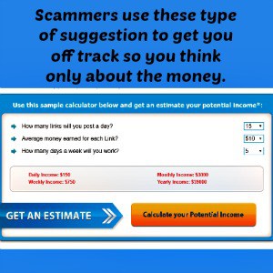 calculator on a scam website