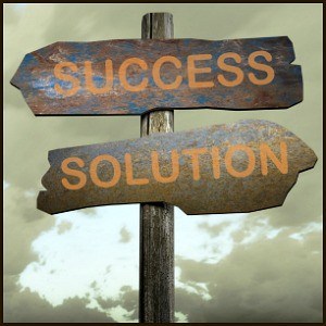sign with success and solution