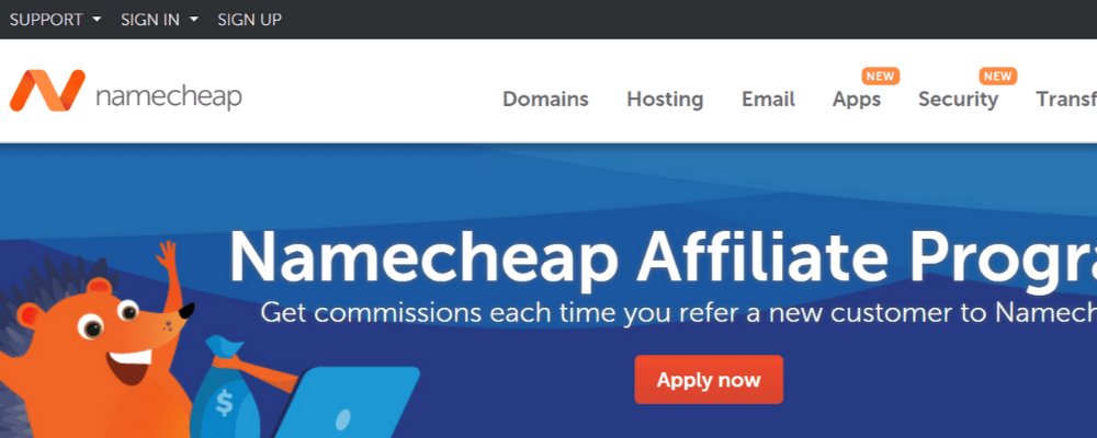 affiliate namecheap page web hosting affiliate programs