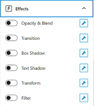 effects tab