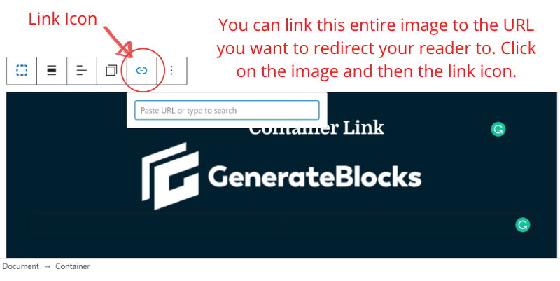 instructions to link a container