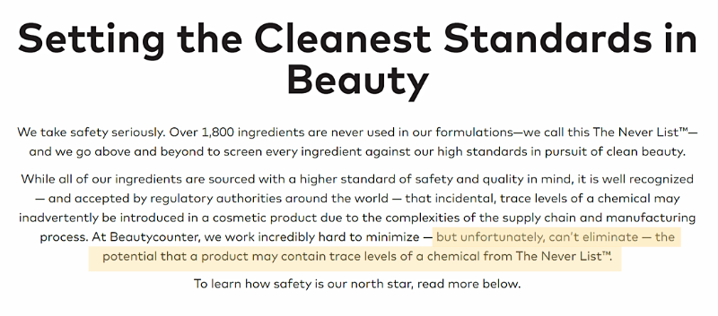 beautycounter mlm review  disclaimer